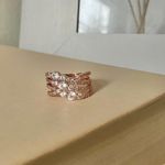 Bomb Party Moonlight Wonders Rosegold Ring Sparkly Glam 4 Shank Statement Elegant Jewelry Photo 5
