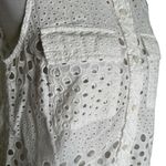 Michael Kors Womens Size L Top White Eyelet Cutouts Button Down See Through Photo 9