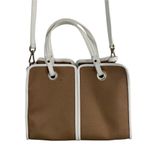 Kate Spade Sam Canvas Satchel Blazer Brown White Leather Trim Shoulder Bag Purse Photo 1