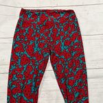 LuLaRoe  red and blue one size leggings Photo 4