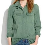 Madewell Tomboy Workshirt Army/Olive Green Button Down Long Sleeve Shirt Size XS Photo 0