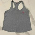 Victoria's Secret  Sleeveless Racerback Gray Tank Top Heart Love Pink Womens Small Photo 0