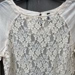 Free People  Sheer Lace‎ Top With Fringe Photo 1