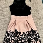 Trixxi Black Velvet & Blush Pink Fit-and-Flare Dress Boho Y2K – Size S Photo 3