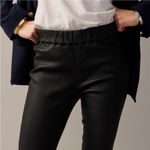 J.Crew NWOT  Collection Black 100% Leather Stretch Legging Sz 000 seam separated Photo 2