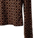 Mixit Vintage Y2K Metallic Mesh Print Top Long Sleeve Boho Fairy Grunge XL Photo 2