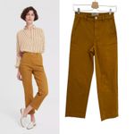 Everlane The Straight Leg Crop Pants Cotton Golden Brown Yellow Size 00 Photo 1
