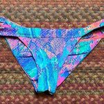 NWOT SALTY HONEY RAINBOW ABSTRACT SNAKESKIN SWIM BOTTOMS CHEEKY Blue Size L Photo 0