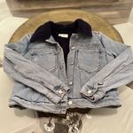 PacSun  denim jean blue Sherpa lined jacket size S Photo 6