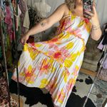 Free People  Moonshine Midi Dress Floral Yellow White Medium Photo 2