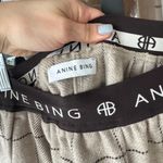 ANINE BING Karina Checked Wool Straight wide leg Pants khaki plaid trousers Photo 2