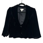Loft Vtg Y2K Velvet Whimsigoth Blazer Jacket 0‎ Black Regal Renaissance Witchy Goth Photo 0