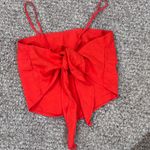 A New Day Bright Orange Linen Bandana Top Photo 2