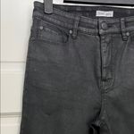 Tribal Dull Sheen Black Denim Skinny Cut Jeans w/ Raw Hem Photo 1