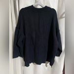 Free People  navy Brookside V Neck Tunic Sweater Photo 1