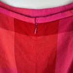 Talbots VTG‎  Womens 100% Linen Midi Skirt Sz 10 Pink Plaid Preppy Modest Teacher Photo 1