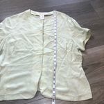 Jones New York  100% Silk Button Down Blouse Light Green Short Sleeve Size 10 Photo 1