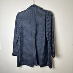 NWOT Boutique HAVE Brand Pinstripe Longline Black Open Front Blazer Photo 6