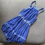 Free People  Aphrodite Blue Ruffle Dress XS Photo 4