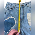 ZARA Distressed Destroyed Mixed Patchwork Festival Customized Premium Jeans Sz 2 Photo 8