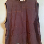 Napa Valley Vintage Patchwork Faux Leather Sweater Vest Brown Vegan 2X Photo 0