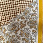 NWT Vanlinker women’s 27.5 inches silky headscarf yellow bird check paisley Photo 1