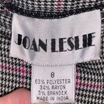 NWT Joan Leslie Houndstooth Black White Pink Pants Size 8 Photo 2