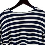 John Paul Richard Navy & White Striped Knit Top Bell Sleeve Sweater Women's M Blue Size M Photo 9