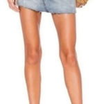 Free People We The Free Distressed Light Wash Button Front Jean Skirt Size 26 Photo 0