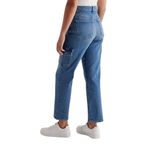 EXPRESS  - High Waisted Medium Wash Straight Ankle Cargo Jeans Sz 10 Long Photo 3
