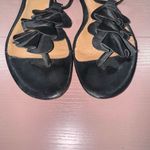 Corso Como  Ruffle T Strap Thong Sandal Black Leather Photo 1