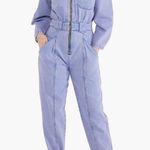 NWT ETICA Fatima Denim Utility Jumpsuit Color: Cyclone Violet Purple Size XS Photo 1