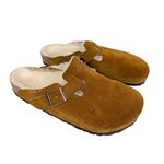 Birkenstock Boston Shearling Suede Leather in Mink Size 39 Women’s Size 8 Photo 2