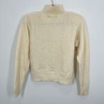 Vintage Wainscott Cream Ribbed Mock Neck Sweater Lambswool Angora Blend Retro Size M Photo 7
