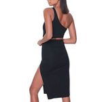 Forever 21 NWT ~ Black Cutout 1 Shoulder Bare Midriff Evening Dress ~ SMALL Photo 1