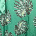 Cristina Vergani Linen Palm Print Maxi Dress Size XL Green Tie Shoulder EUC Photo 7