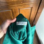 Mac Duggal  Satin Ruffled Asymmetrical Gown In Forest Green Photo 6