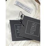 Mac Duggal Ieena for  Pleated Cap Sleeve Belted A-Line Midi Dress in White Formal Photo 7