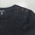 Talbots  Petite NWT Size XLp Black Button Shoulder Cableknit Sweater Top Photo 2