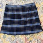 Plaid kick pleated skirt Blue Size 18 Photo 2