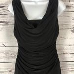 R & M Richards Dressy Cowl neck sleeveless wide legged jumpsuit in black size 6 Photo 6