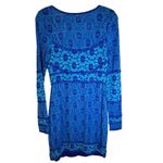 Free People  Blue Bontanical Forest Crochet Flower Lace Dress Size Medium Photo 5