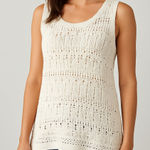 Saint Tropez West Elegant White Knit Sleeveless Top Photo 0