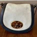 Emma Fox Crossbody Bag Purse Black & White Leather with Chain Strap Photo 3