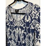 MSK Blue Floral Long Bell Sleeve Dress Medium Work Office Party M Photo 1