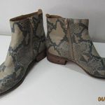 Lucky Brand Ankle Boots Womens 7.5M Snake Skin Print Zip Block Heel boho booties Photo 0