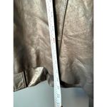 Ann Taylor Dark Chocolate Brown Leather Moto Jacket with Gold Zippers Photo 3