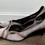 Giorgio Armani  Suede D'Orsay Kitten Heel Pumps Pointed Toe Leather Purple 5.5 Photo 3