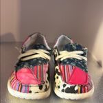 Gypsy Jazz Pink and Blue Moccasins with Playful Design​ Size 6.5 Photo 1