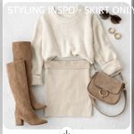 House of Harlow 1960 Ribbed Knit Mini Skirt Beige Medium Photo 0